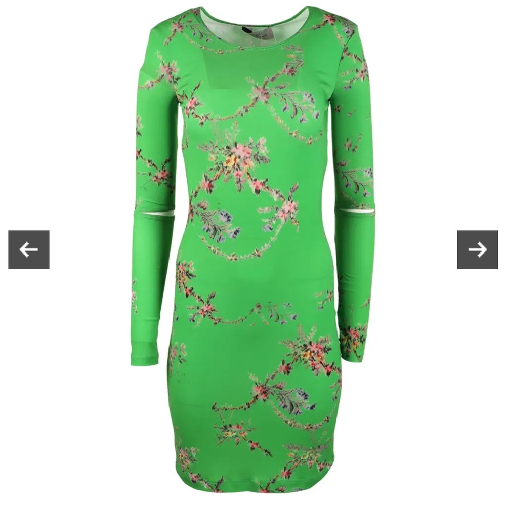 Preen by Thornton Bregazzi Floral Green Long Sleeve Dress NWOT XS